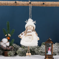 HKM-447315 Wooden Antlers Doll with Beaded Details - Adorable Girls' Christmas Hanging Ornament