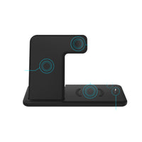 HKM-447379 Four-In-One Wireless Charger for iPhone, Apple Watch, and AirPods - Compatible with Multiple Models, Fast Charging, Black & White
