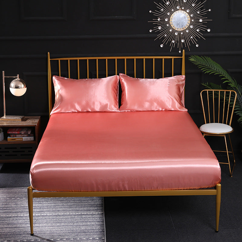 HKM-447507 Three-Piece Quilted Mattress Protection Cover, Imitation Silk Fabric, Multiple Sizes Available