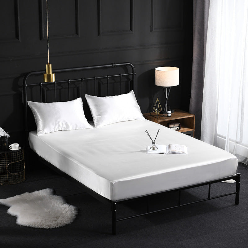 HKM-447507 Three-Piece Quilted Mattress Protection Cover, Imitation Silk Fabric, Multiple Sizes Available