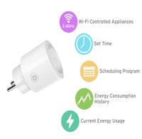 HKM-447699 European WiFi Smart Socket Converter - 100-240V, Rated Current 10A, Safe Fire-Rated Shell