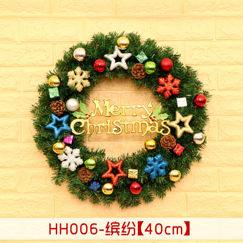 HKM-447955 Christmas Wreath Decorative Rattan Ring for Door and Window - Available in 40, 50, 60CM