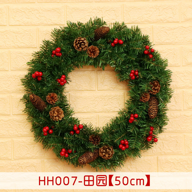HKM-447955 Christmas Wreath Decorative Rattan Ring for Door and Window - Available in 40, 50, 60CM
