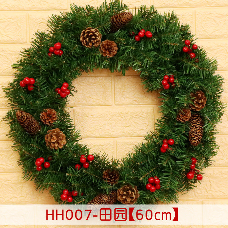 HKM-447955 Christmas Wreath Decorative Rattan Ring for Door and Window - Available in 40, 50, 60CM