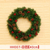 HKM-447955 Christmas Wreath Decorative Rattan Ring for Door and Window - Available in 40, 50, 60CM
