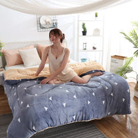 HKM-448339 Lamb Velvet Winter Quilt for Couples - Soft, Warm, 150x200 cm