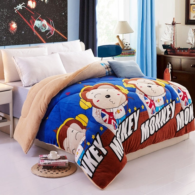 HKM-448339 Lamb Velvet Winter Quilt for Couples - Soft, Warm, 150x200 cm