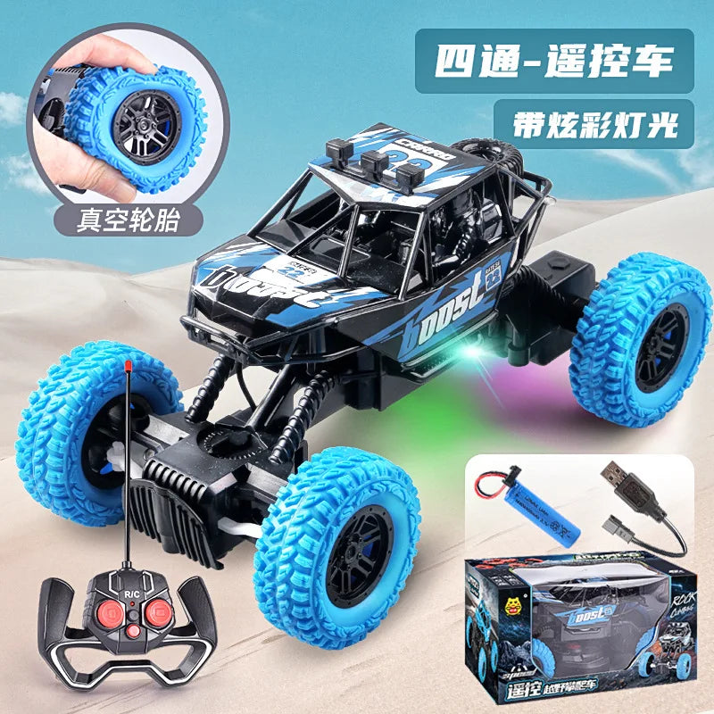 HKM-448339 Remote Control Off-Road Climbing Car with Lights - 4 Channel Electric Vehicle for Kids