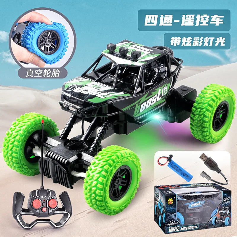 HKM-448339 Remote Control Off-Road Climbing Car with Lights - 4 Channel Electric Vehicle for Kids