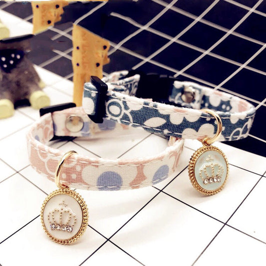 HKM-448339 Sweet Floral Print Adjustable Collar for Pets - Red, Pink, Navy Blue, Light Blue, Violet - Sizes S-XL