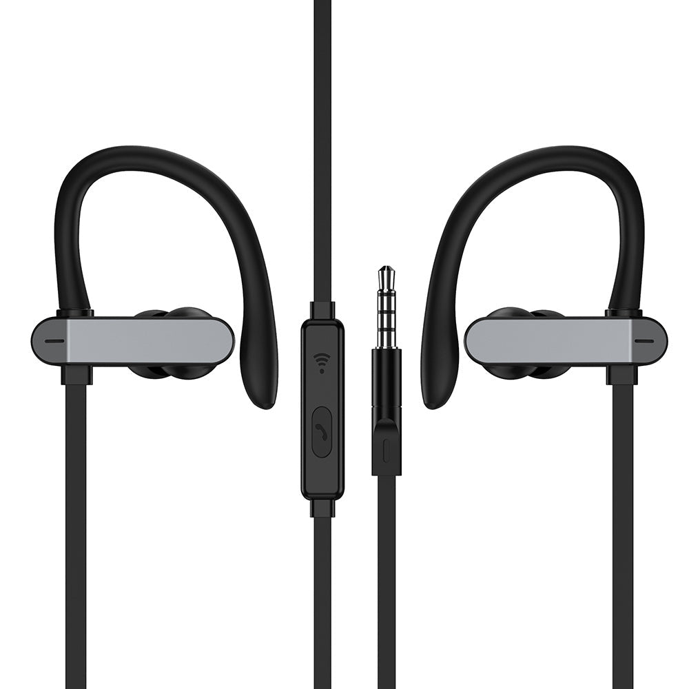 HKM-448403 Sport Earbuds with Ear Hook Design for Running and Fitness - Stereo Sound with Microphone, Compatible with Xiaomi and More