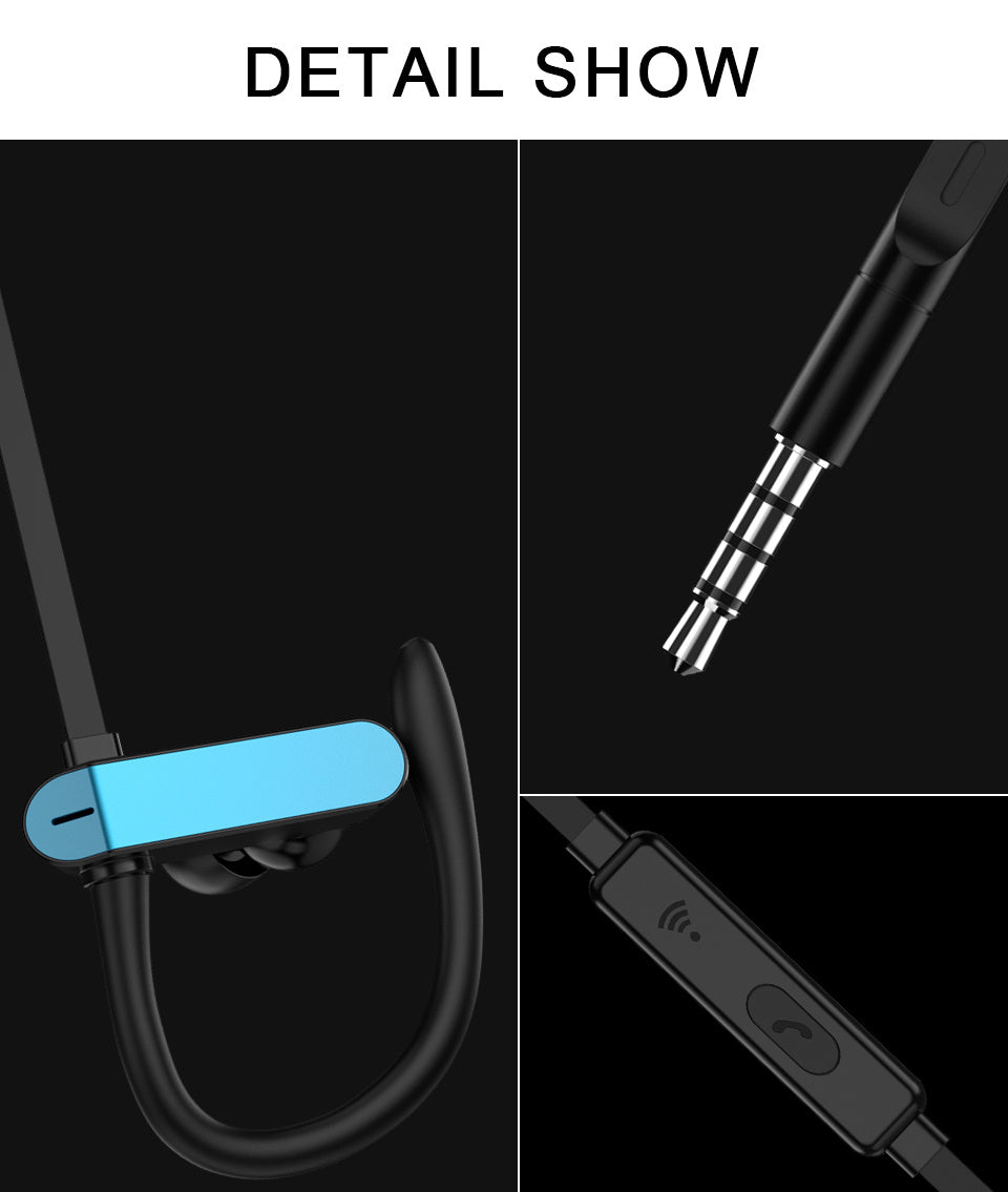 HKM-448403 Sport Earbuds with Ear Hook Design for Running and Fitness - Stereo Sound with Microphone, Compatible with Xiaomi and More