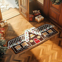 HKM-448467 Christmas Atmosphere Cashmere Hallway Mat - Irregular Shape with Geometric and Cartoon Patterns