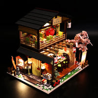 HKM-448595 DIY Miniature Sushi Restaurant Dollhouse Furniture Model Kit for Children Ages 6 and Up