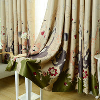 HKM-448659 Animal Paradise Full Blackout Curtains for Kids' Bedrooms, Cotton Fabric, Various Sizes Available