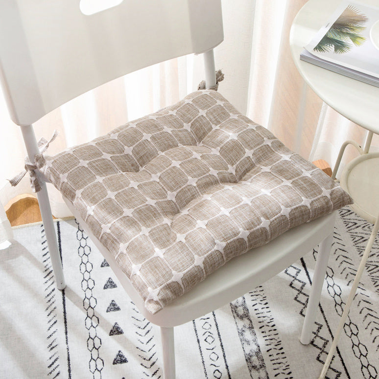 HKM-448659 Plaid Linen Cushion in Blue Grey and Light Coffee - Available in 40x40cm, 45x45cm, 50x50cm