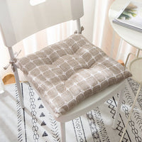 HKM-448659 Plaid Linen Cushion in Blue Grey and Light Coffee - Available in 40x40cm, 45x45cm, 50x50cm