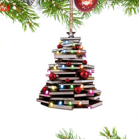 HKM-448787 Creative Acrylic Christmas Tree Decoration Pendant - Modern Art Design, 8x8cm