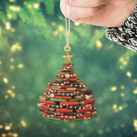 HKM-448787 Creative Acrylic Christmas Tree Decoration Pendant - Modern Art Design, 8x8cm