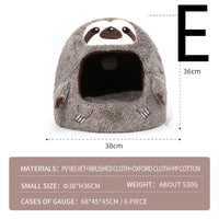 HKM-448787 Sloth-Shaped Plush Pet Bed – Various Cozy Nest Styles Available