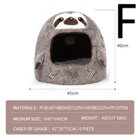 HKM-448787 Sloth-Shaped Plush Pet Bed – Various Cozy Nest Styles Available