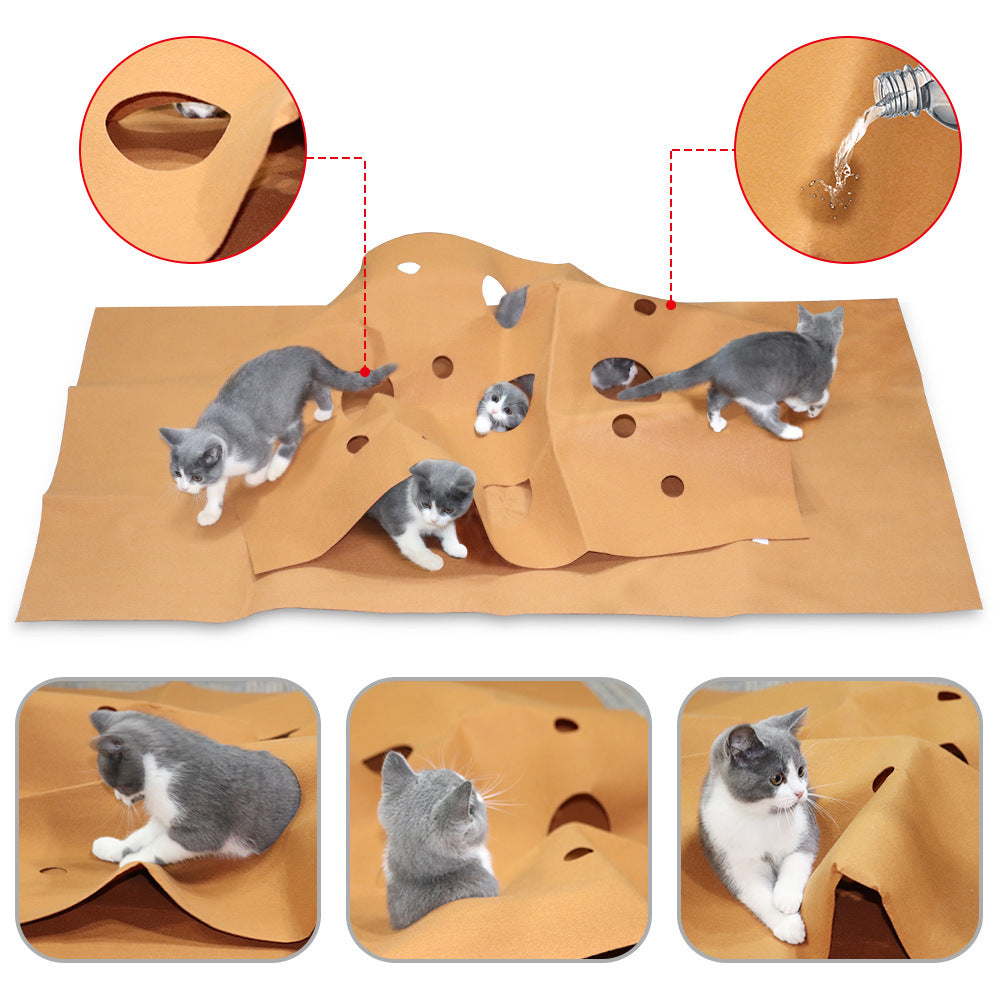 HKM-448851 Felt Cloth Cat Litter Pad and Bite Toy - 120cm x 90cm