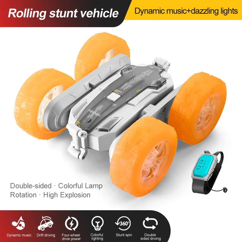 HKM-448915 Remote Control Swing Arm Stunt Vehicle with Flash Light Wheels for Kids