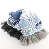 HKM-449107 Fragrant Denim Tutu Skirt for Dogs - Casual Four-Legged Fashion for All Seasons