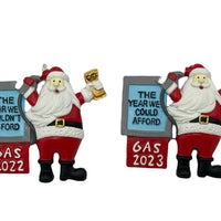 HKM-449107 Resin Christmas Tree Pendant - 2022 and 2023 Santa Designs, 11x9x1.2cm