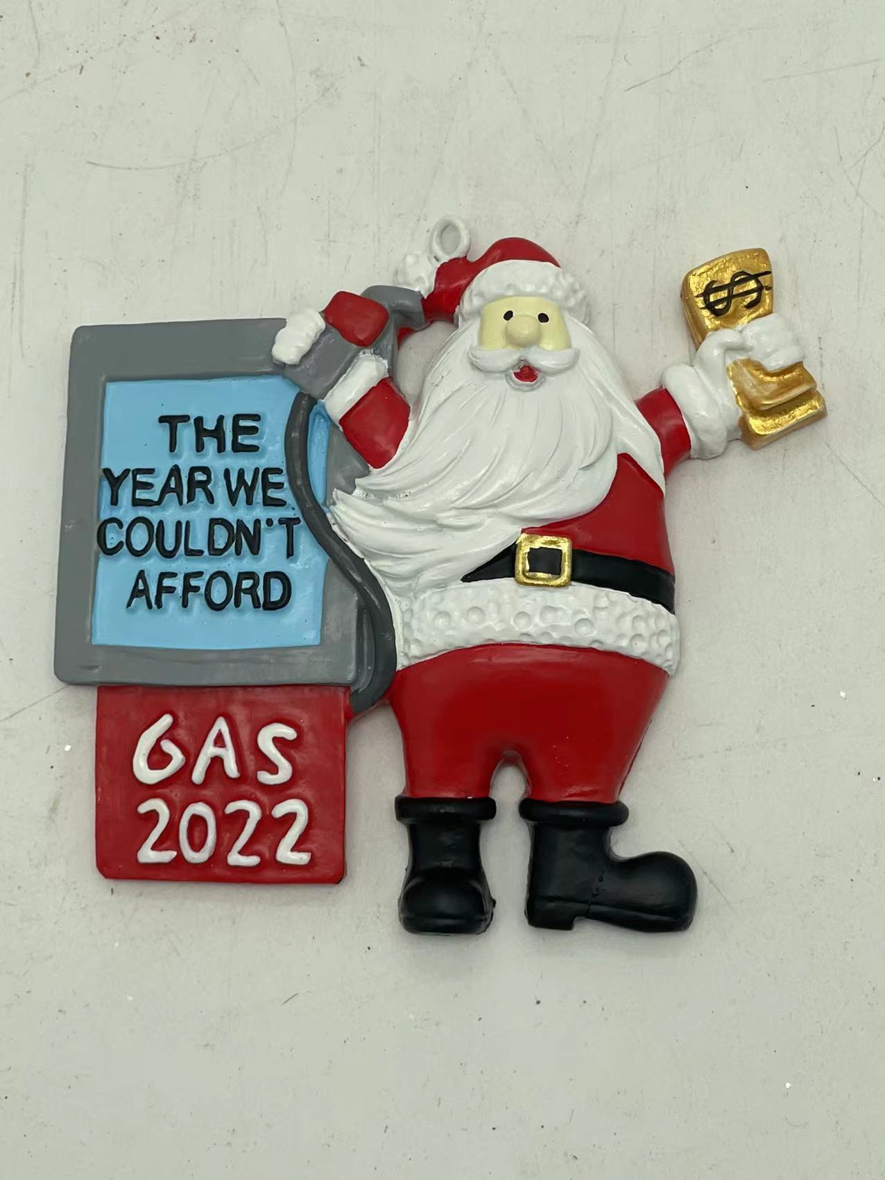 HKM-449107 Resin Christmas Tree Pendant - 2022 and 2023 Santa Designs, 11x9x1.2cm