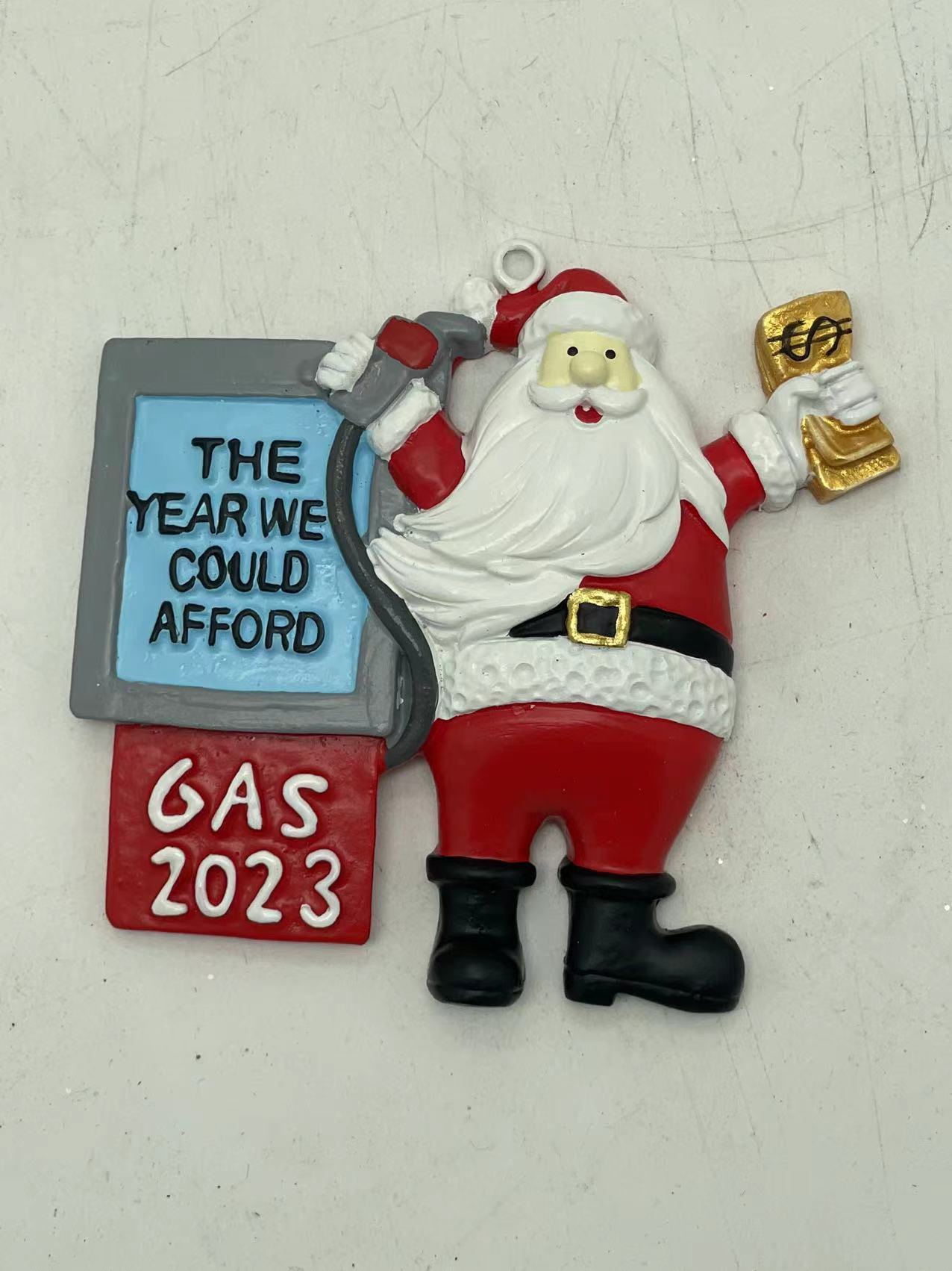 HKM-449107 Resin Christmas Tree Pendant - 2022 and 2023 Santa Designs, 11x9x1.2cm