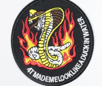 HKM-449171 Circular Cloth Embroidery Adhesive Patch for Garment Accessories