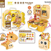 HKM-449171 Dinosaur Backpack Pretend Play Makeup and Dressing Kit for Kids Ages 2-13