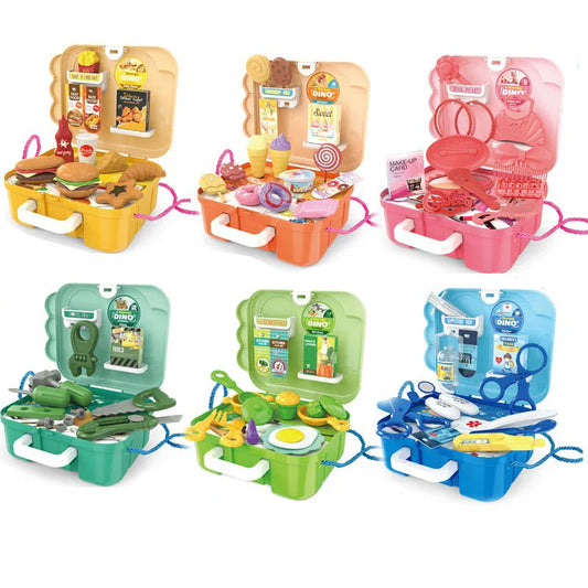 KTX-449171 Dinosaur Backpack Pretend Play Makeup and Dressing Kit for Kids Ages 2-13