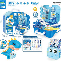 HKM-449171 Dinosaur Backpack Pretend Play Makeup and Dressing Kit for Kids Ages 2-13