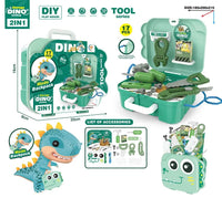 HKM-449171 Dinosaur Backpack Pretend Play Makeup and Dressing Kit for Kids Ages 2-13