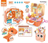 HKM-449171 Dinosaur Backpack Pretend Play Makeup and Dressing Kit for Kids Ages 2-13
