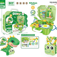 HKM-449171 Dinosaur Backpack Pretend Play Makeup and Dressing Kit for Kids Ages 2-13