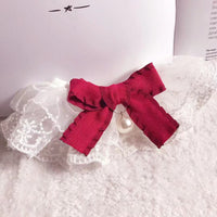 HKM-449171 Lace Pet Bib in Wine Red and Dark Green - Adjustable Sizes for All Seasons