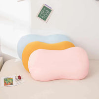 HKM-449171 Memory Foam Cat Belly Pillow - Cosmetic Egg Neck Support, Available in Yellow, Blue, Pink (32x52cm to 35x55cm)