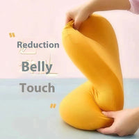 HKM-449171 Memory Foam Cat Belly Pillow - Cosmetic Egg Neck Support, Available in Yellow, Blue, Pink (32x52cm to 35x55cm)