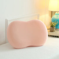 HKM-449171 Memory Foam Cat Belly Pillow - Cosmetic Egg Neck Support, Available in Yellow, Blue, Pink (32x52cm to 35x55cm)