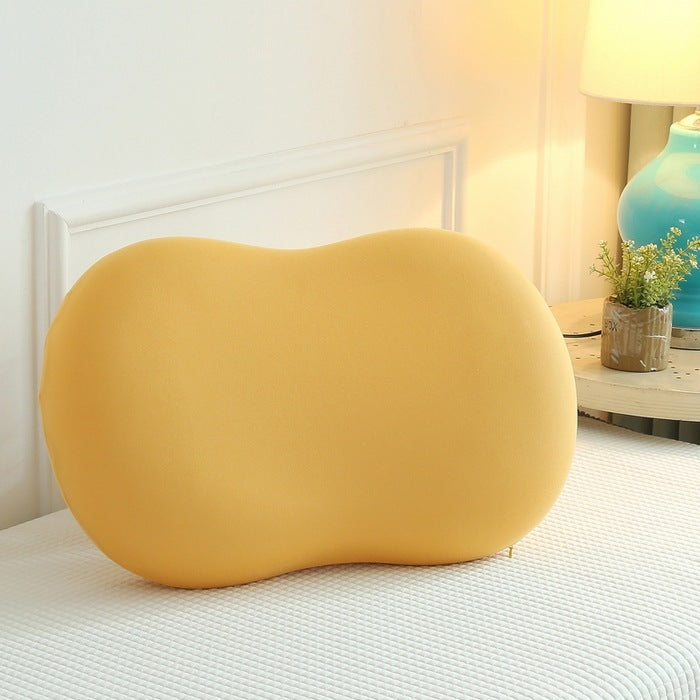 KTX-449171 Memory Foam Cat Belly Pillow - Cosmetic Egg Neck Support, Available in Yellow, Blue, Pink (32x52cm to 35x55cm)