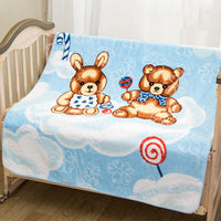 HKM-449299 Double-Sided Cartoon Cloud Blanket for Kids - Super Soft, Comfortable, and Cozy 110x140cm