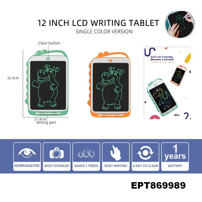 HKM-449299 Reusable LCD Doodle Board for Kids - Magic Drawing Tablet - Sketch Pad for Ages 2 to 7