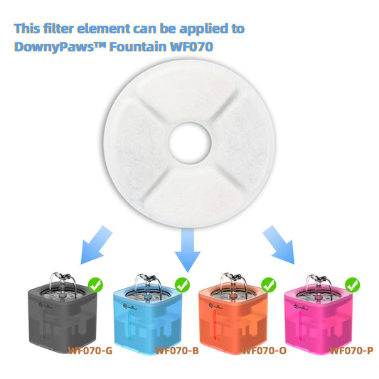 HKM-449363 Activated Carbon Replacement Filters for DownyPaws WF070 Cat Drinking Fountain - 4/8/12 Pack