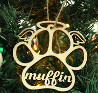 HKM-449427 Wooden Cartoon DIY Pendant - Dog Paw, Cat Paw, Heart & Bone Shapes