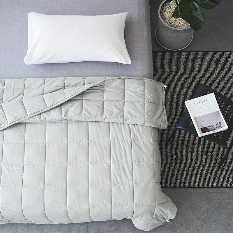 HKM-449491 Pure Cotton Gravity Blanket in Light Gray, Dark Gray, and Navy – Multiple Sizes Available