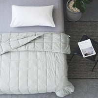 HKM-449491 Pure Cotton Gravity Blanket in Light Gray, Dark Gray, and Navy – Multiple Sizes Available