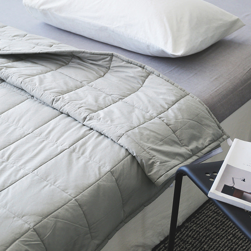 HKM-449491 Pure Cotton Gravity Blanket in Light Gray, Dark Gray, and Navy – Multiple Sizes Available